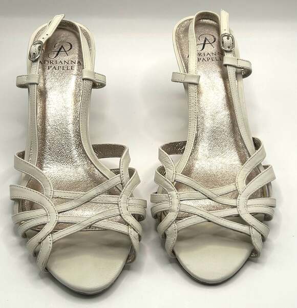 Adrianna Papell Shoes - Adrianna Papell White Strappy Slingback Dress Sandals Size 9.5M